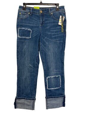 INC Womens Straight Leg Regular Fit Crop Jeans Size 4 Blue